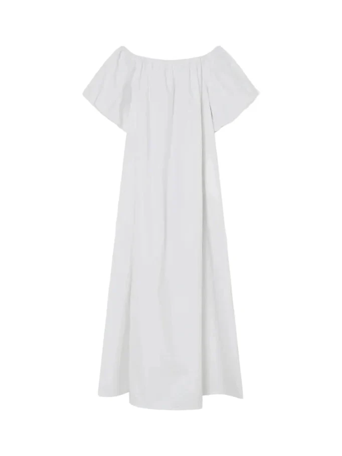 Gia fine crispy poplin kjole - brilliant white - Image 3