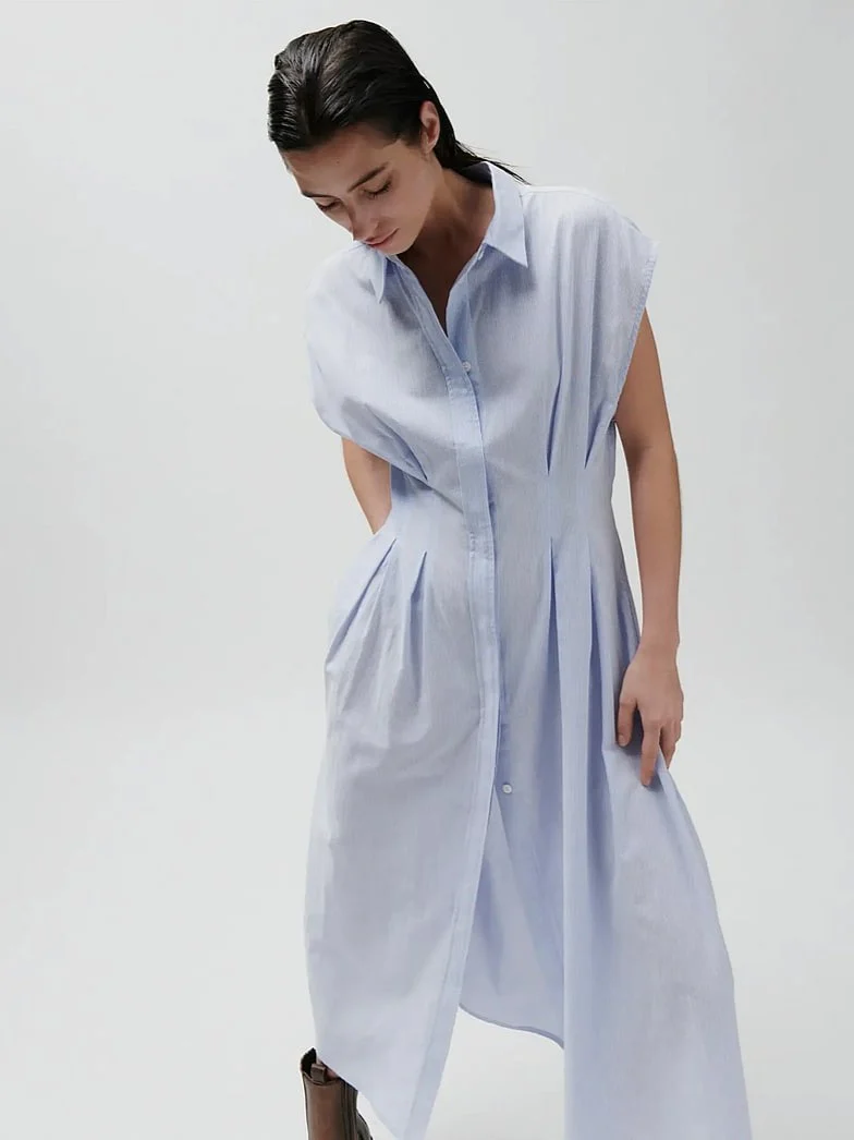 Jamie crisp summer shirting kjole - serenity - Image 4