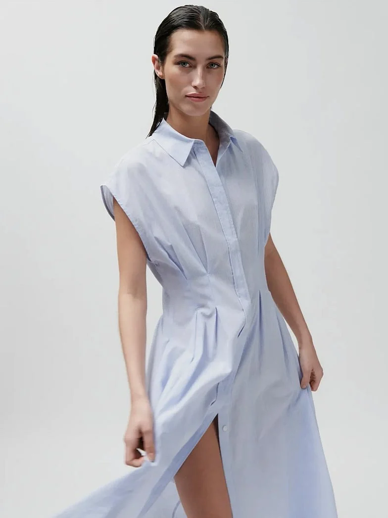 Jamie crisp summer shirting kjole - serenity - Image 5