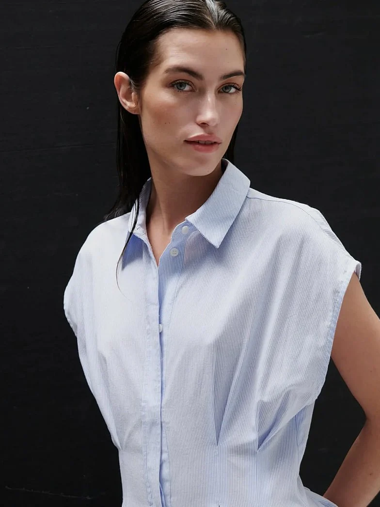 Jamie crisp summer shirting kjole - serenity - Image 6
