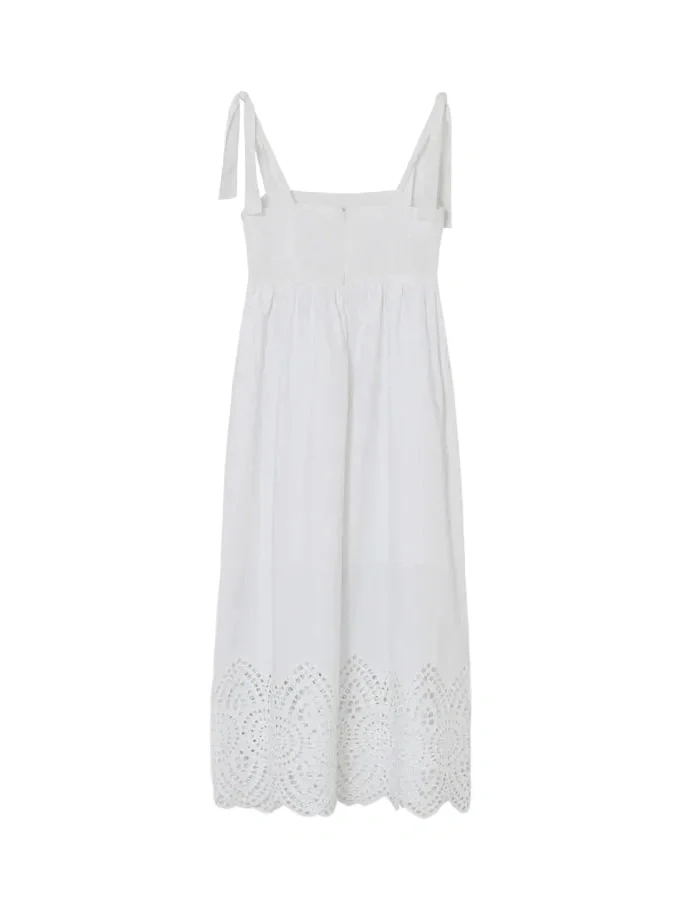 Kolo poplin charm kjole - brilliant white - Image 3