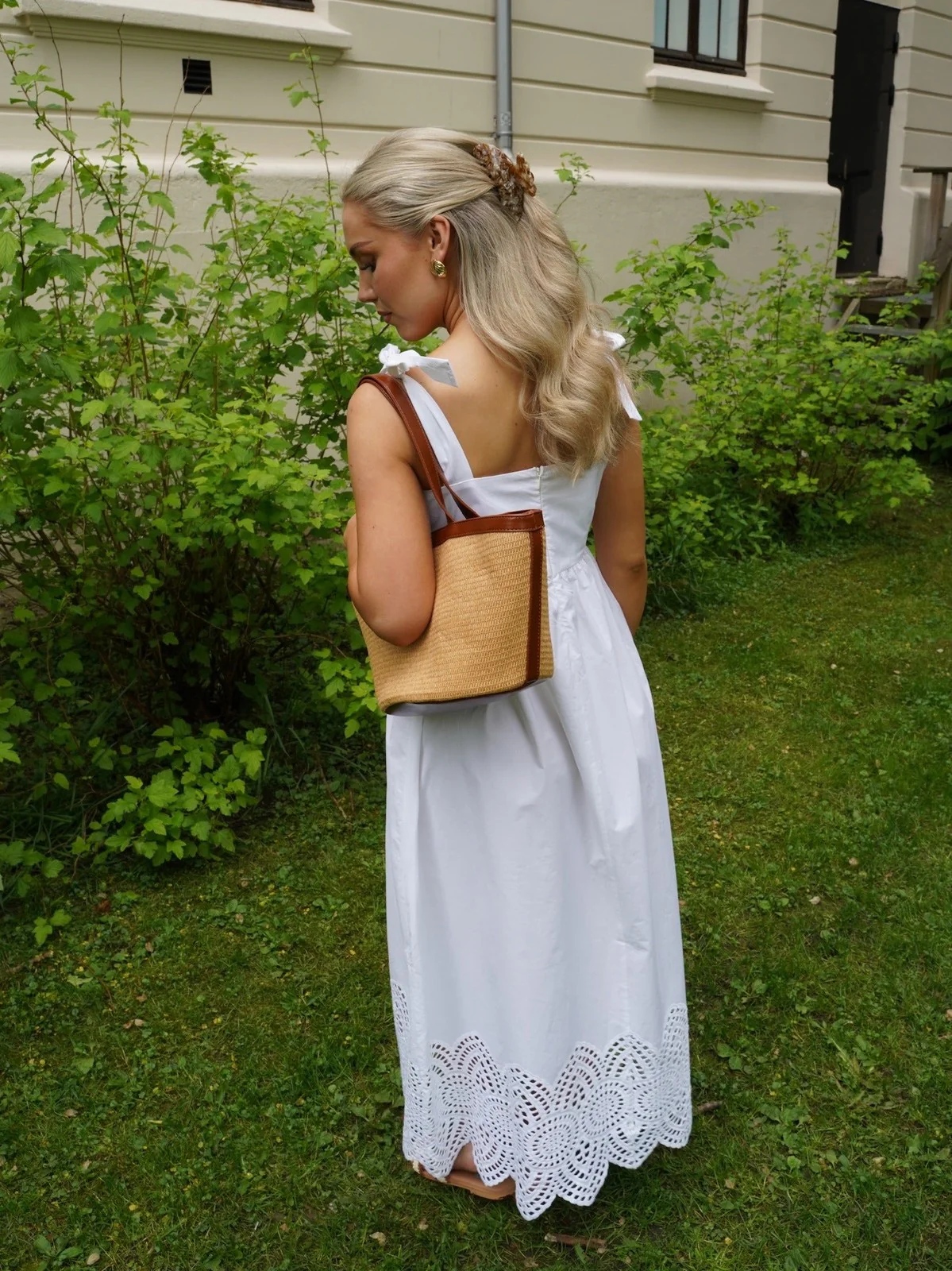 Kolo poplin charm kjole - brilliant white - Image 9