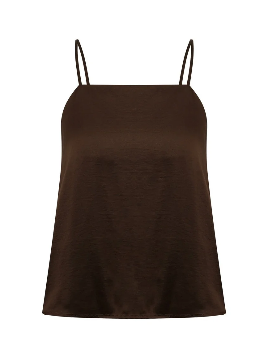Carrie strap topp - dark brown
