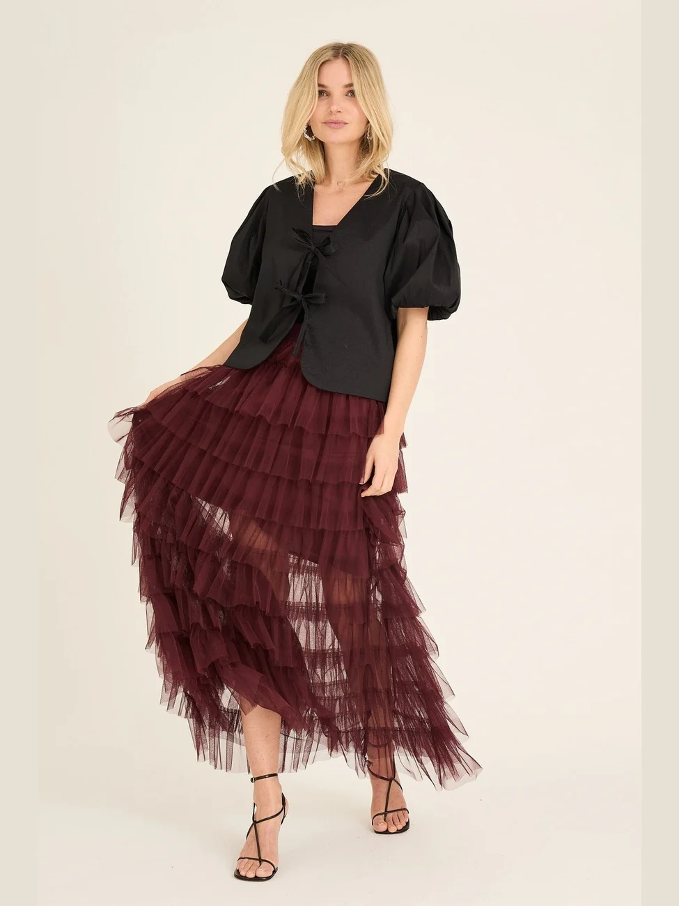 Christa bow jakke bluse - black - Image 3