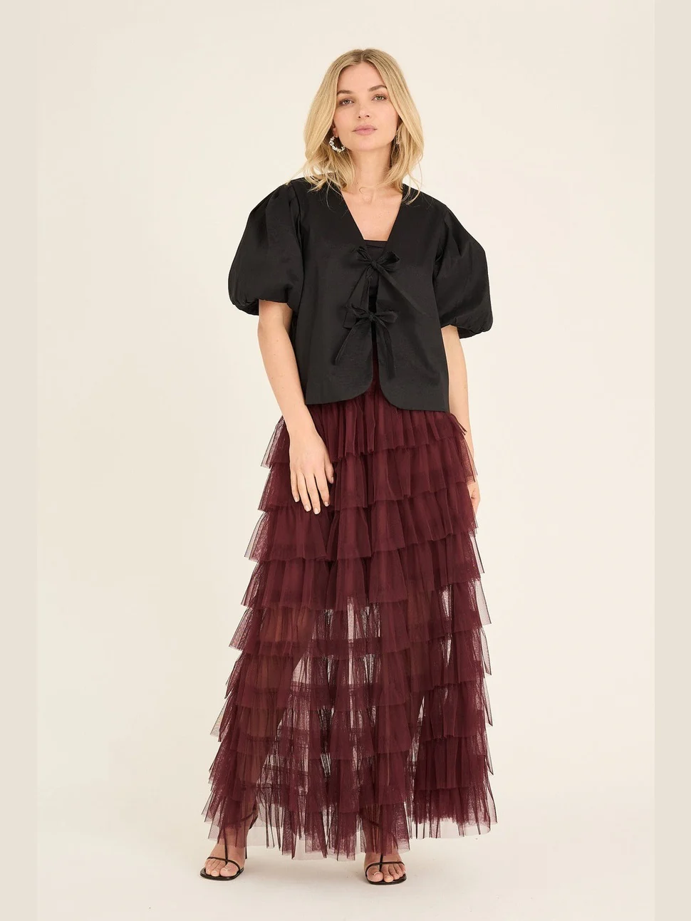 Christa bow jakke bluse - black - Image 5