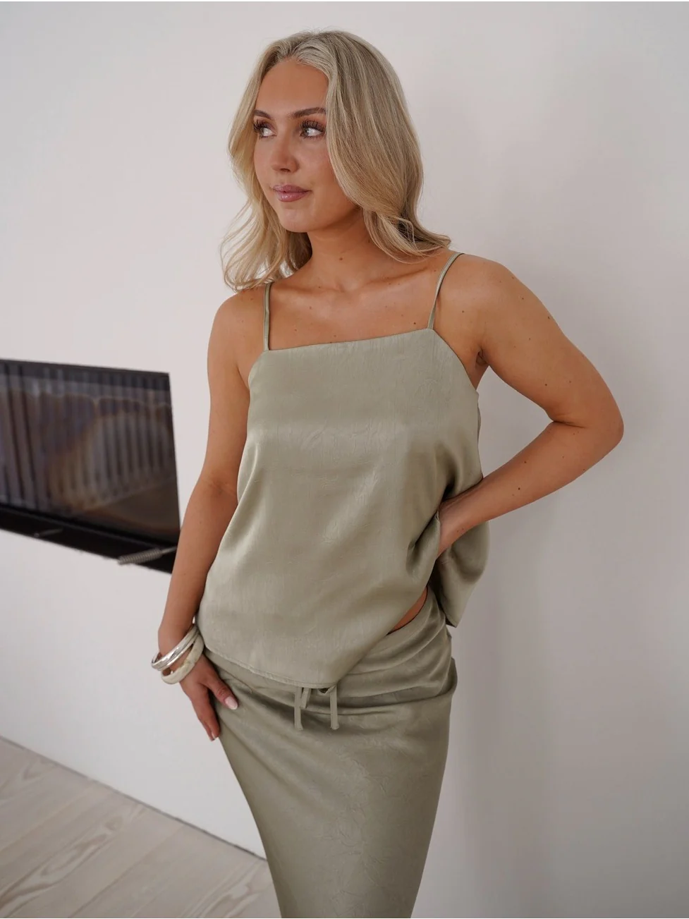 Emily strap topp - dusty green