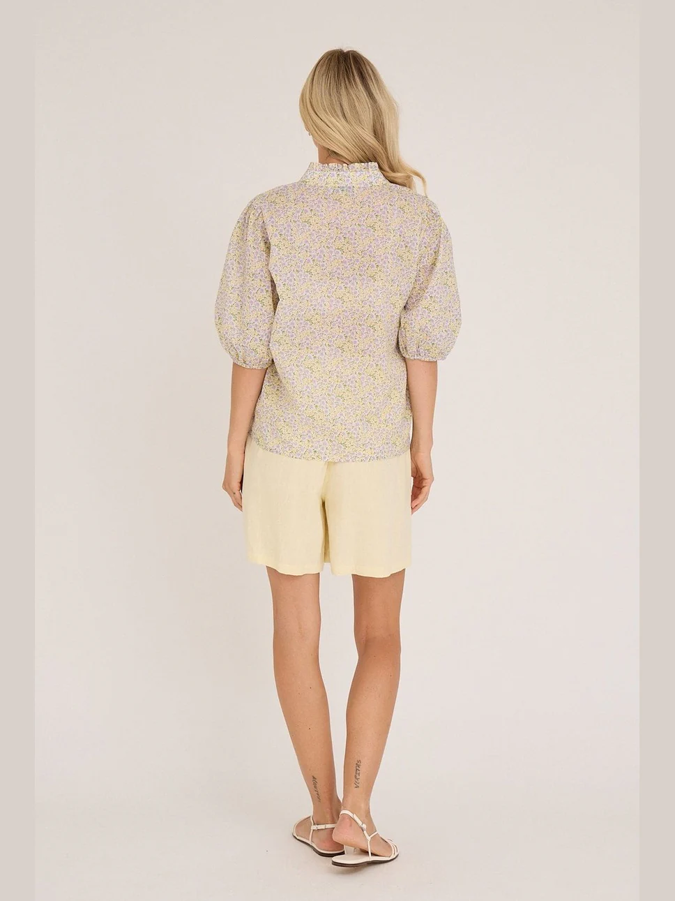 Tiffany short sleeve skjorte - lilac/yellow - Image 4