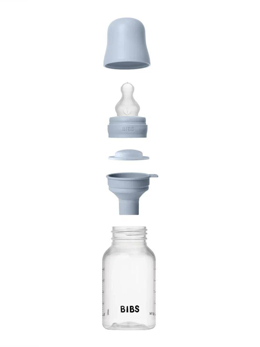 Babyflaske round silicone 150 ml - Slow Flow Baby Blue - Image 2