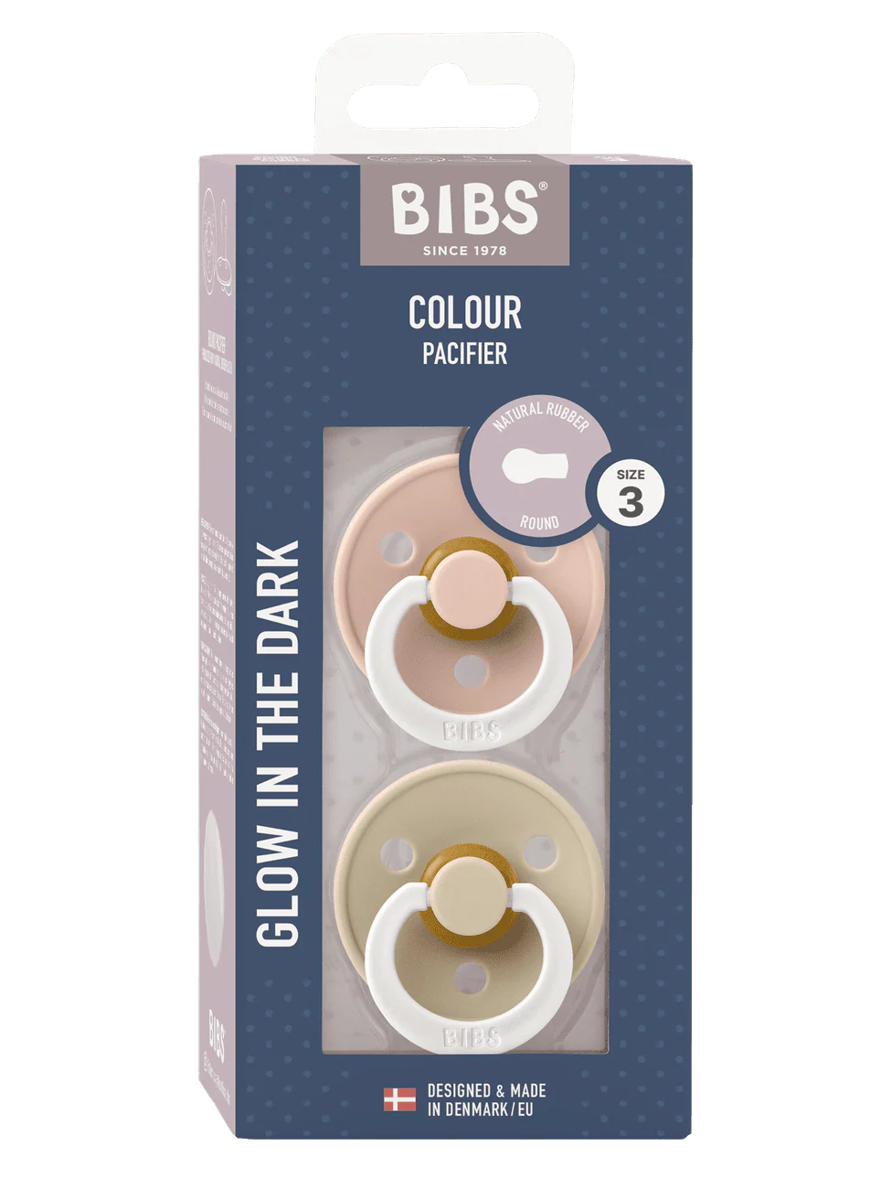 BIBS 2 PACK Latex Smokker - Blush GLOW / Vanilla GLOW - Image 2