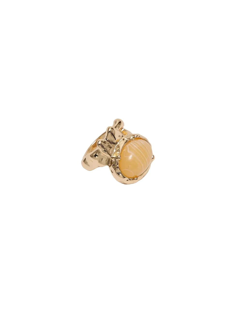 Pom stone ring - gold/marble sand - Image 2