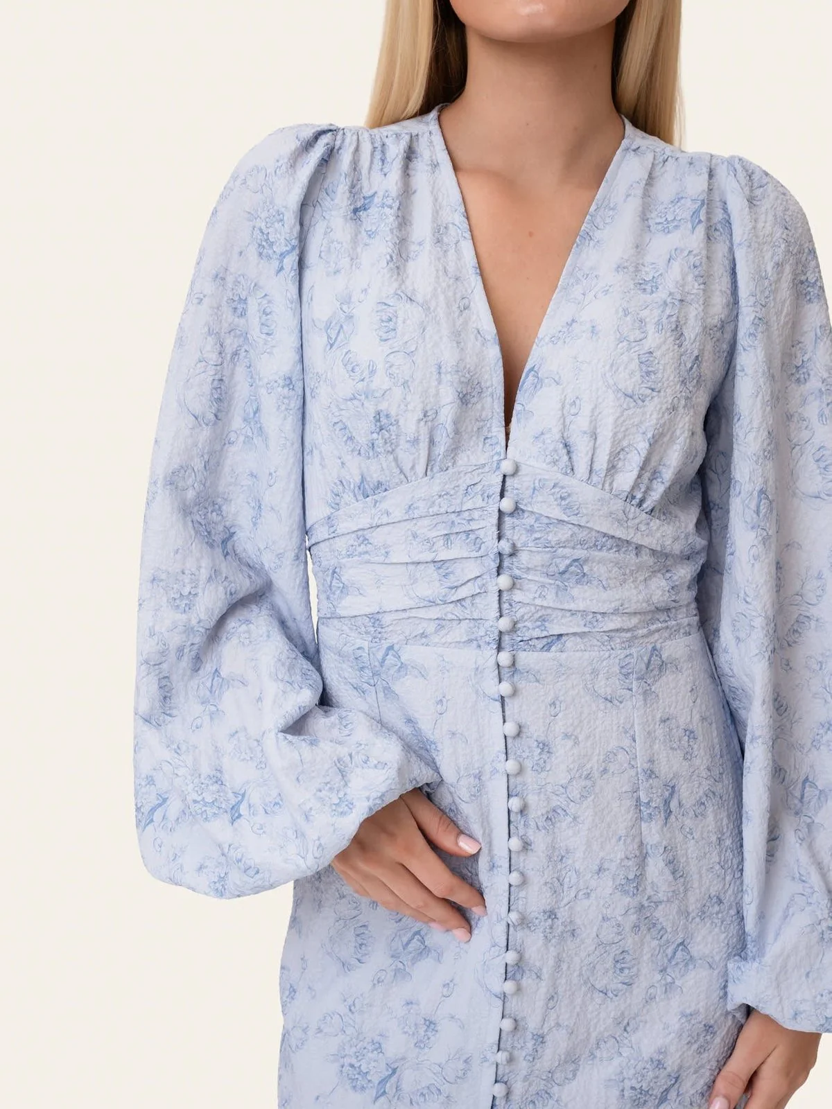 Ada lang kjole - soft blue blossom - Image 8