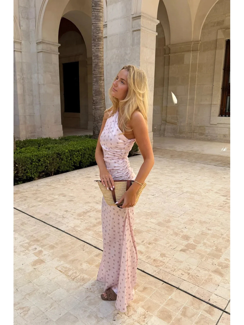 Andrea satin kjole - pink - Image 2