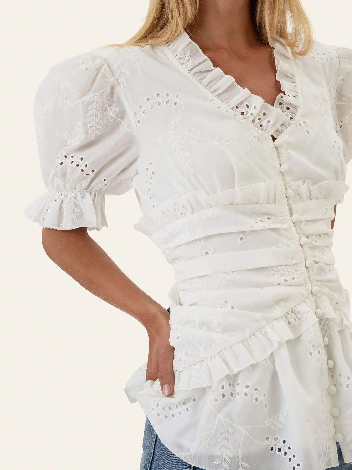Ariel bluse - white embroidery - Image 3