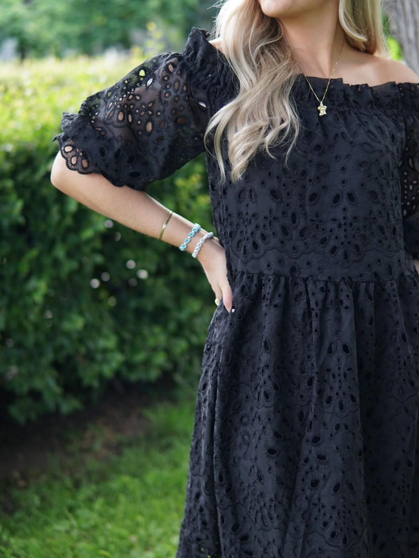 Sigrid lang kjole - black - Image 4