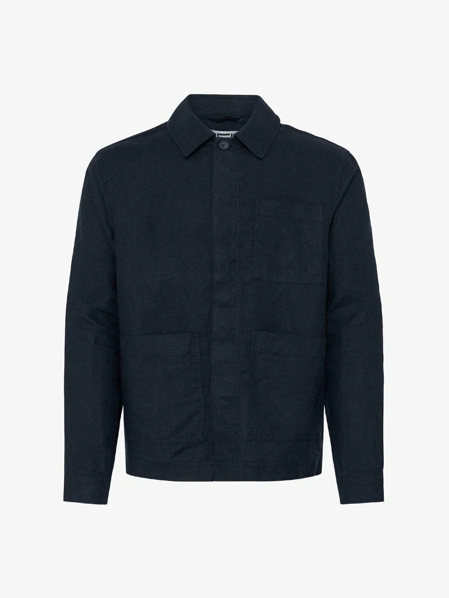 Evensen lin jakke  - dark navy - Image 2