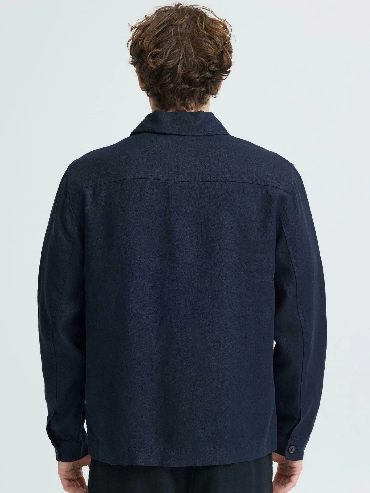 Evensen lin jakke  - dark navy - Image 5