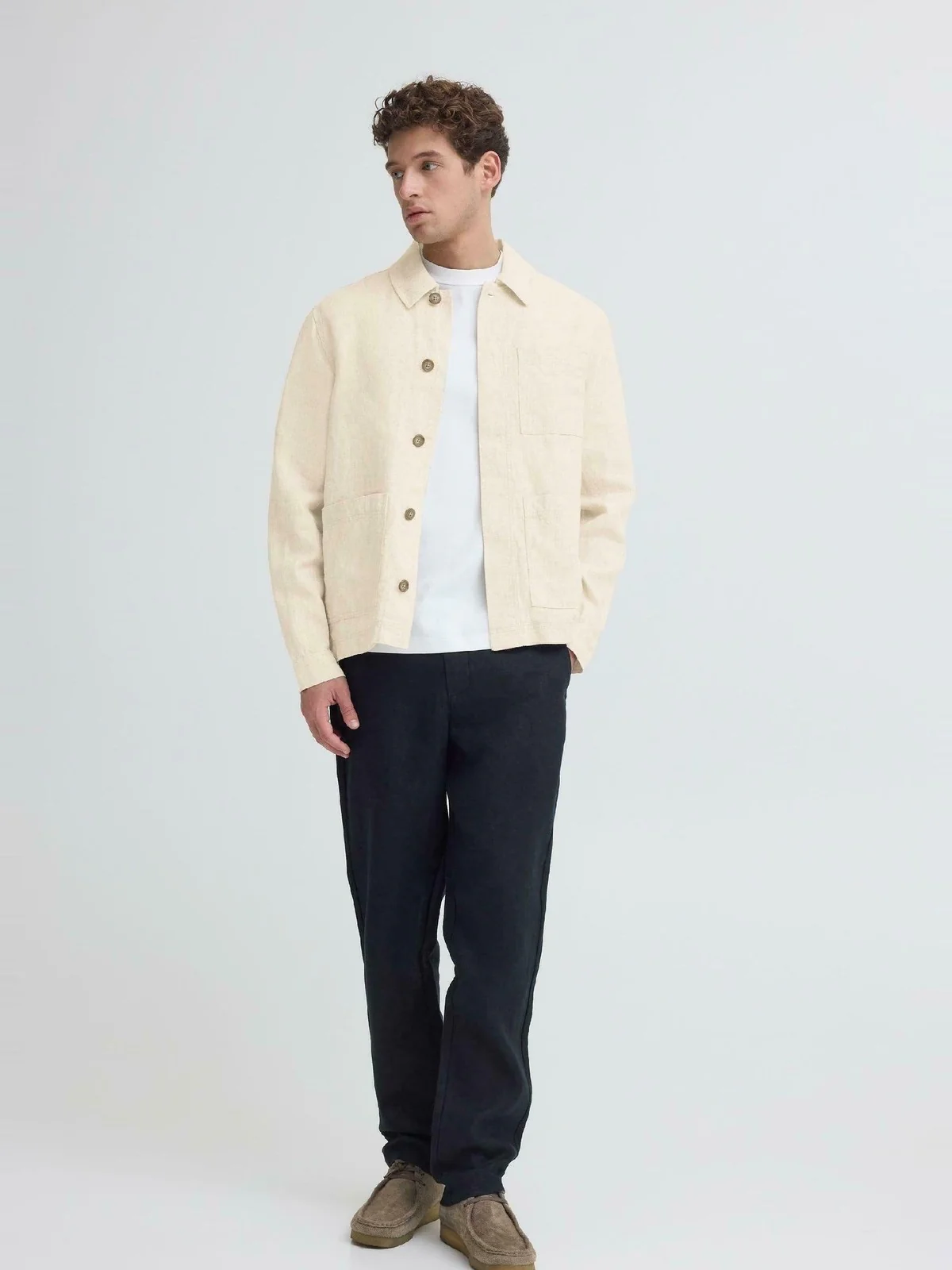 Evensen lin jakke - plaza taupe melange - Image 3