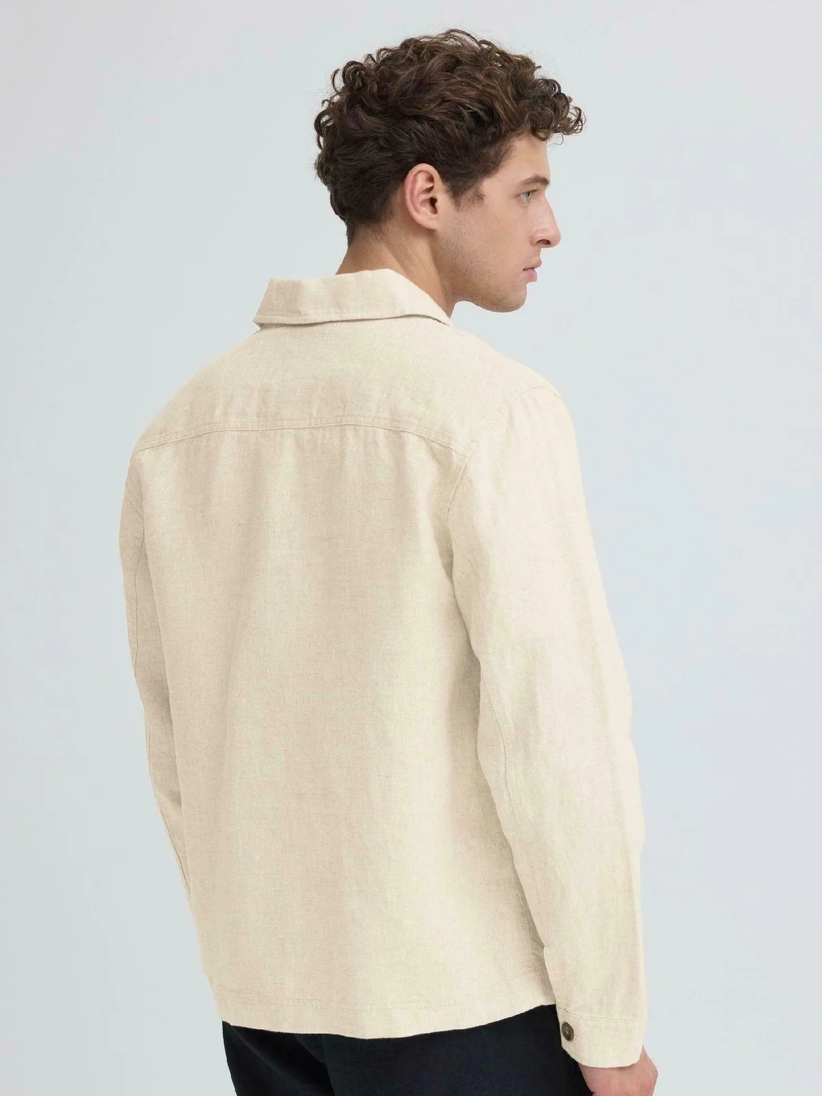Evensen lin jakke - plaza taupe melange - Image 4