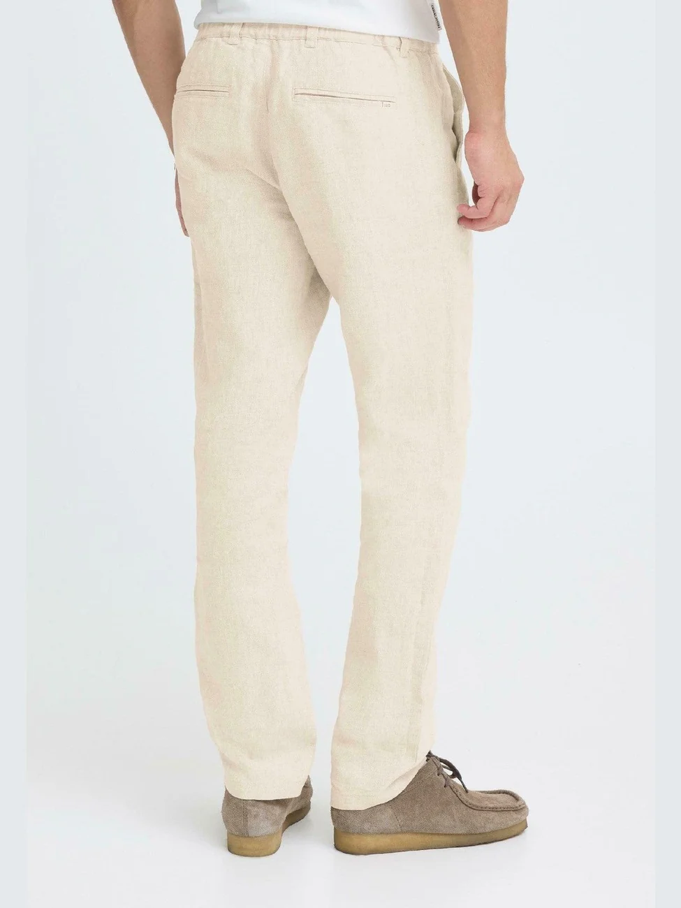 Pandrup lin bukse - plaza taupe melange - Image 3