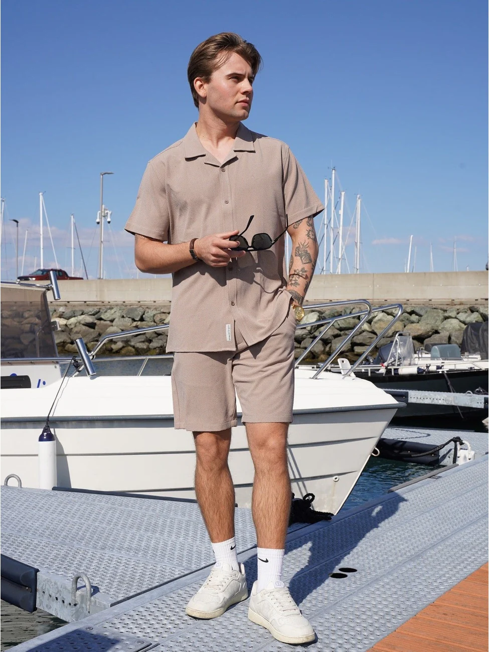 Barcelona erico striped shorts - shitake - Image 2
