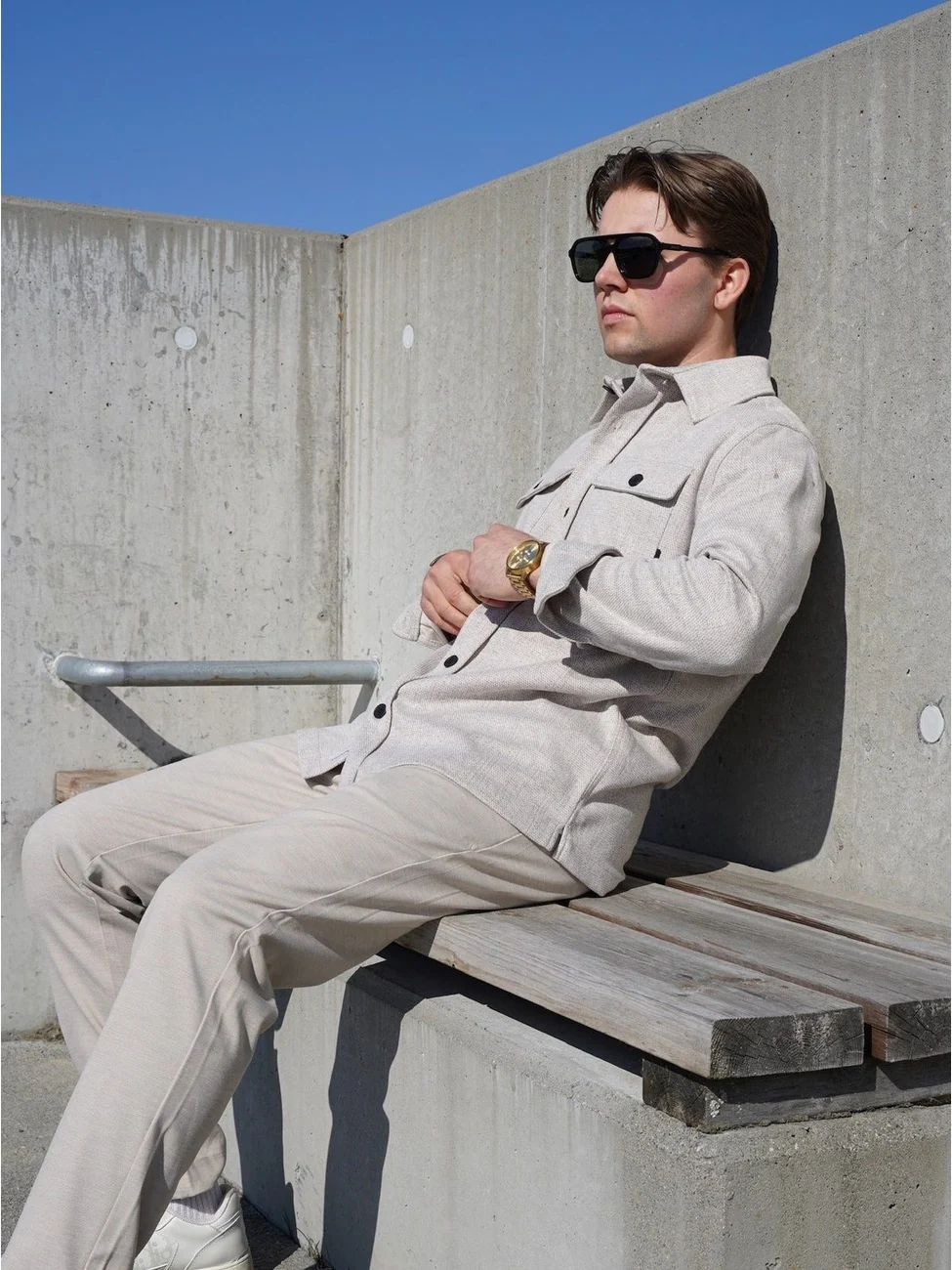 Barron overshirt - beige melange - Image 4