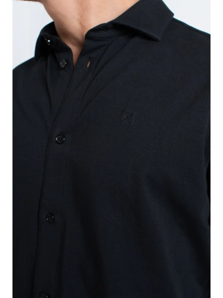 Clean formal stretch skjorte - black - Image 3