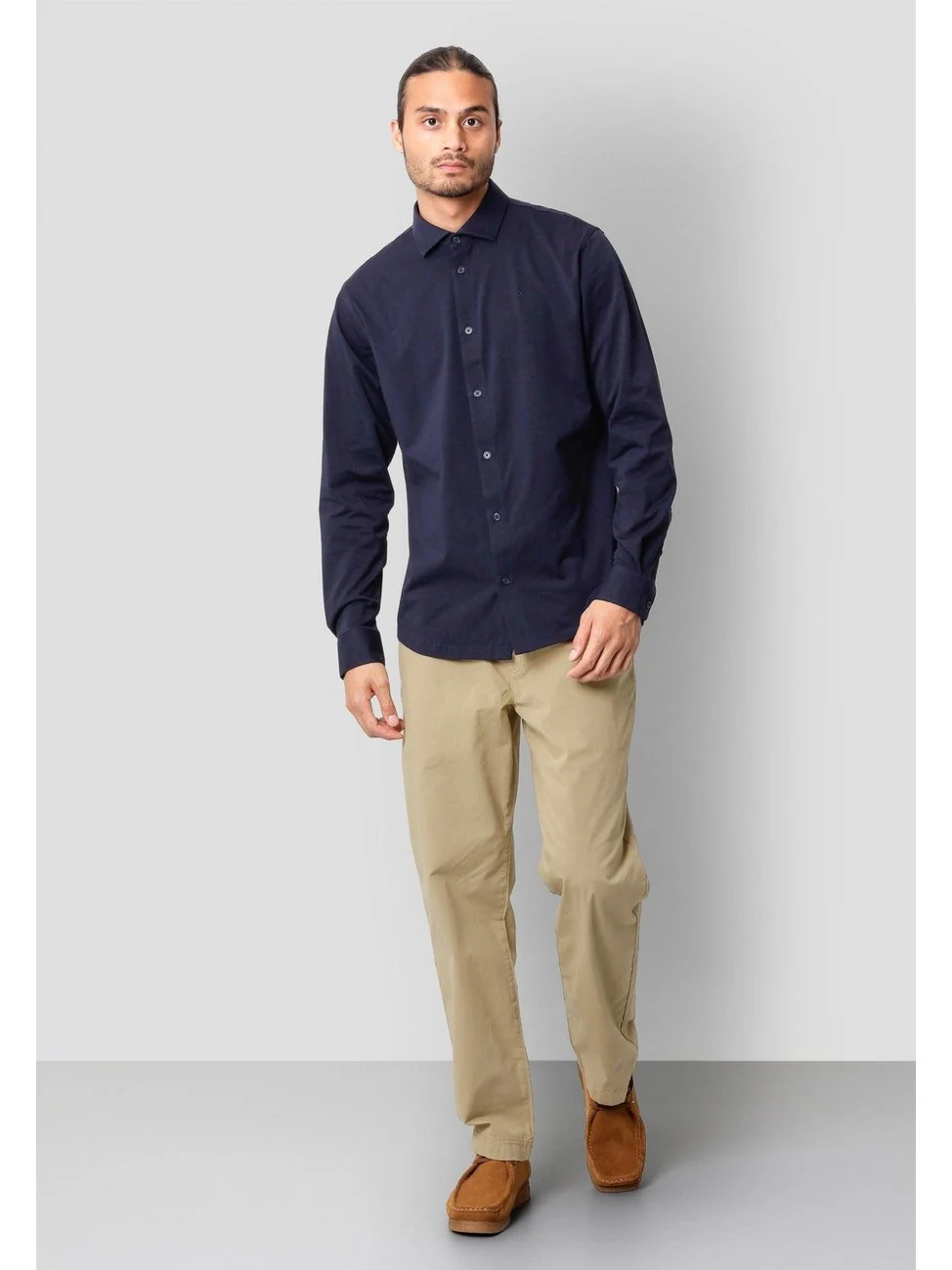 Clean formal stretch skjorte - navy - Image 3