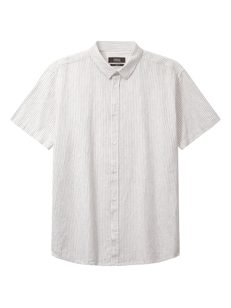 Luca striped skjorte kortermet - white/shitake - Image 3