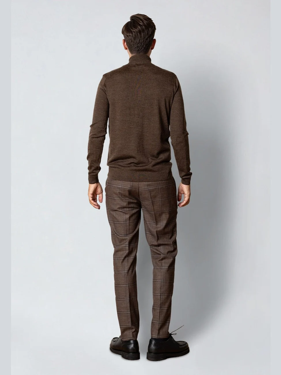 Merino half zip - brown melangè - Image 4