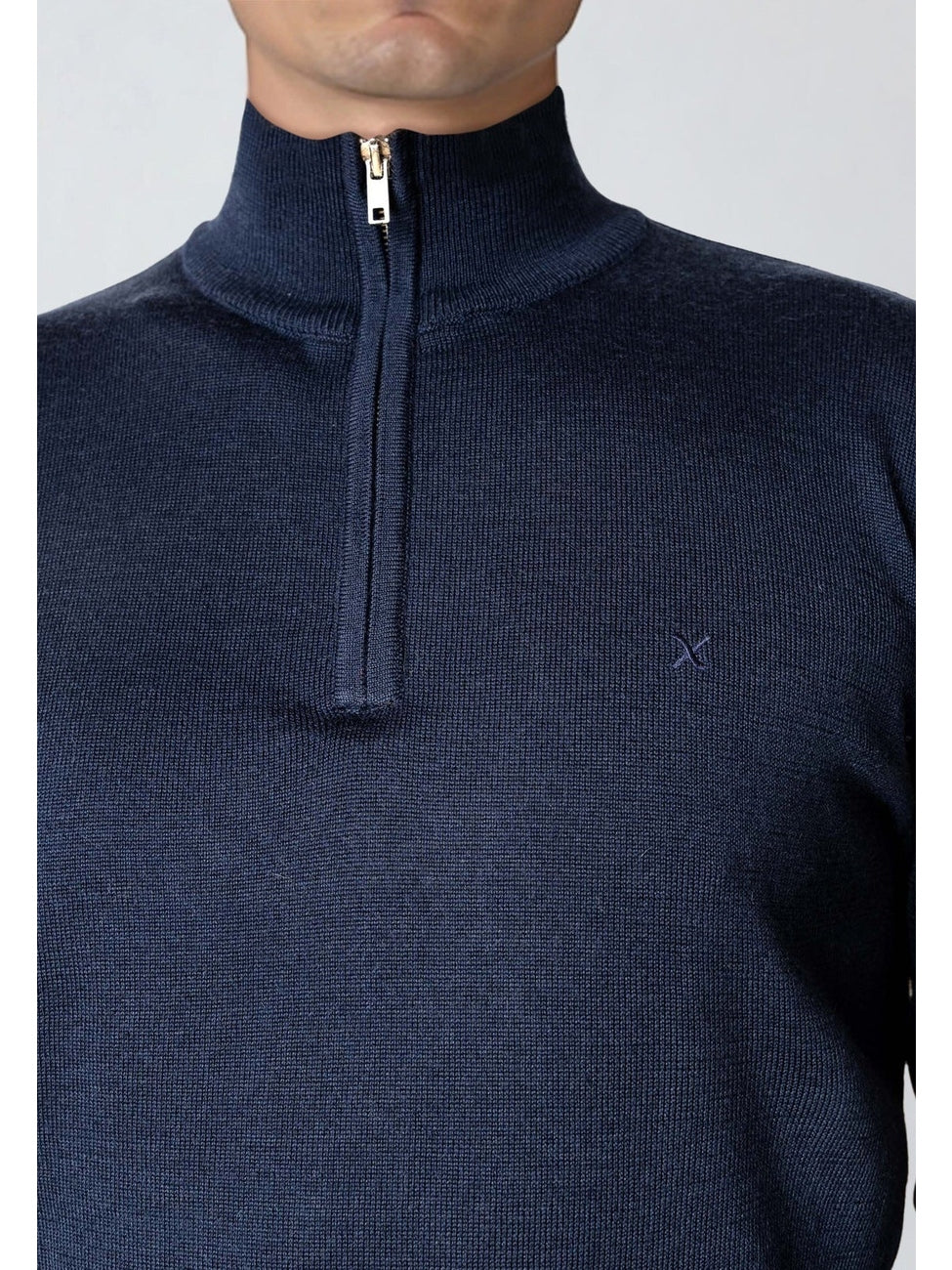 Merino half zip - navy - Image 2