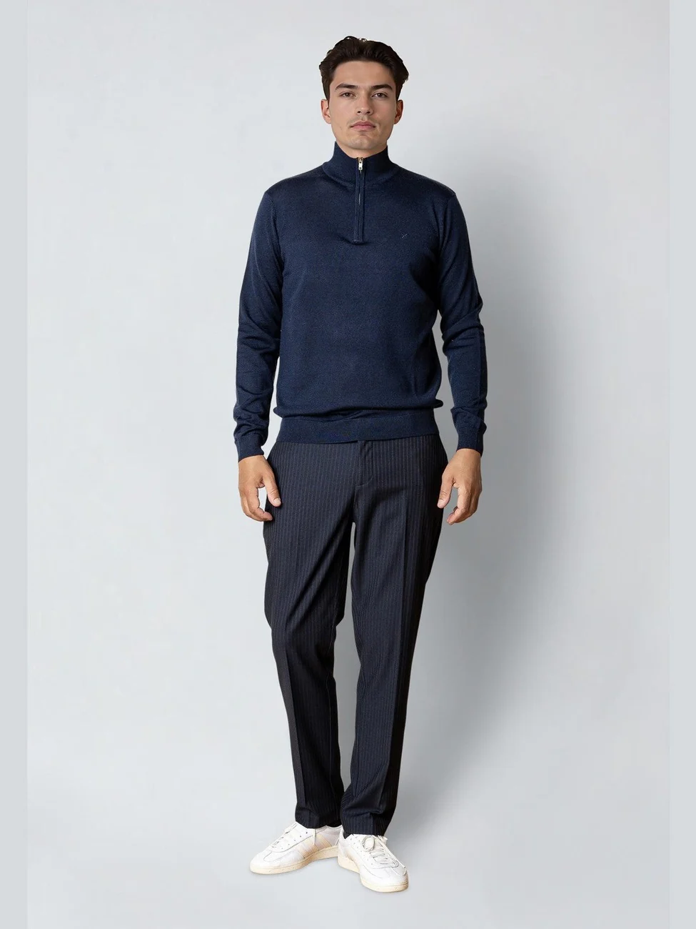Merino half zip - navy - Image 3