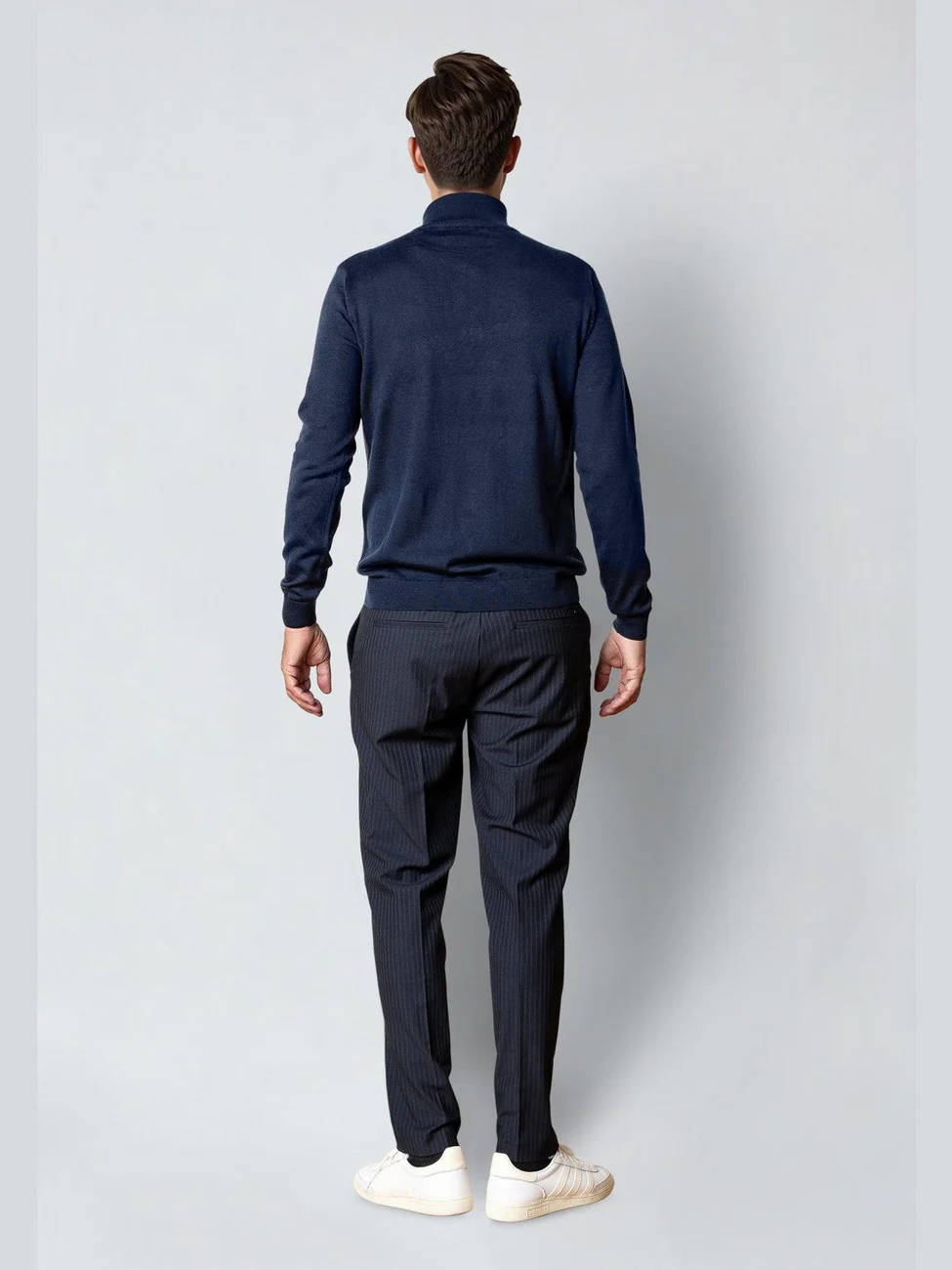 Merino half zip - navy - Image 4