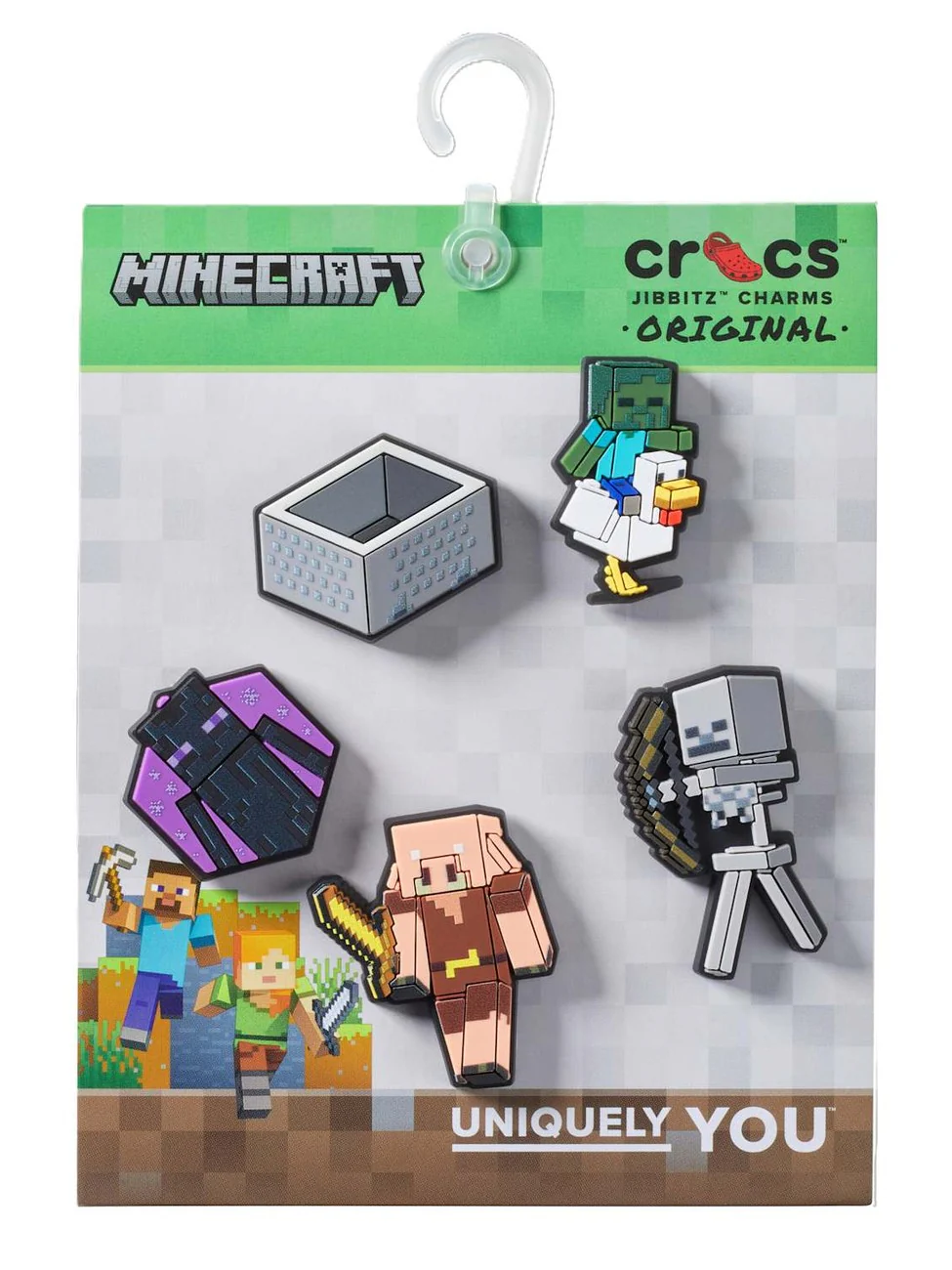 MINECRAFT 5 PACK PYNT CROCS - Grey