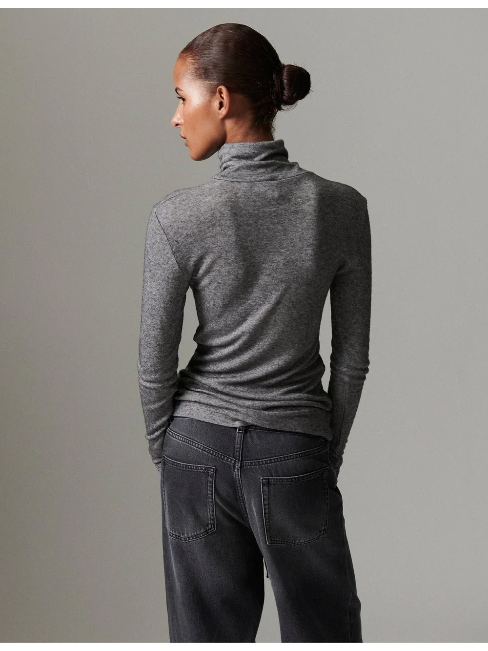 Eve soft wool genser - medium grey melange - Image 4