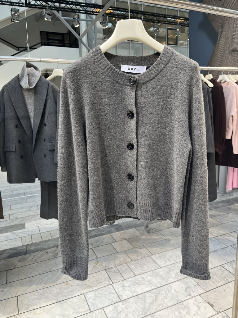 Riot medium soft wool cardigan - medium grey melange - Image 3