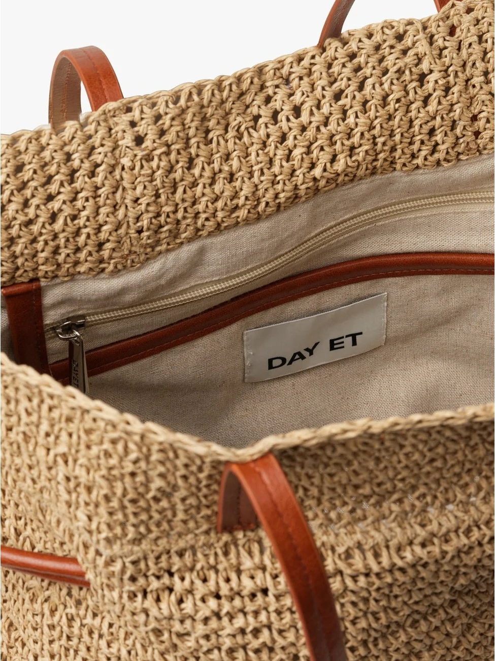 Natural straw skulder veske - starfish beige - Image 4