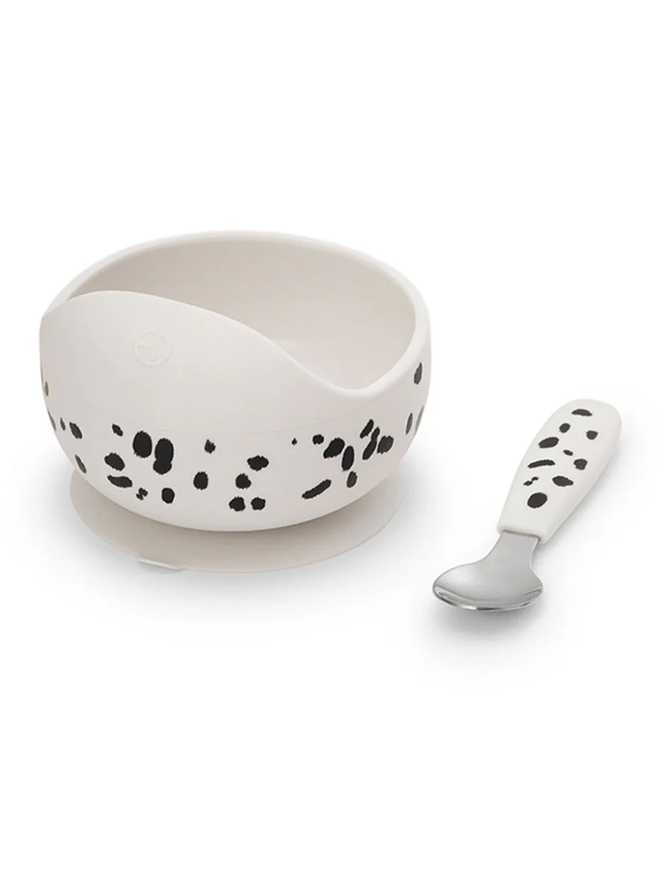Silikon Skål og Skje - Dalmatian Dots