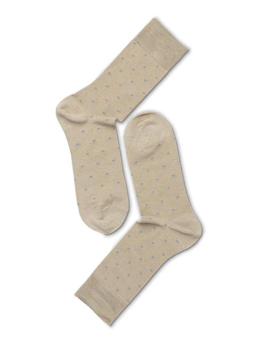 Bambus dots sokker - beige/light grey melange