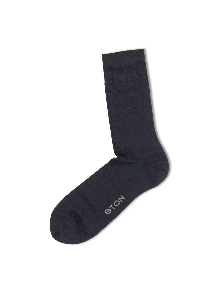 Fine ull plain sokker - dark blue - Image 3