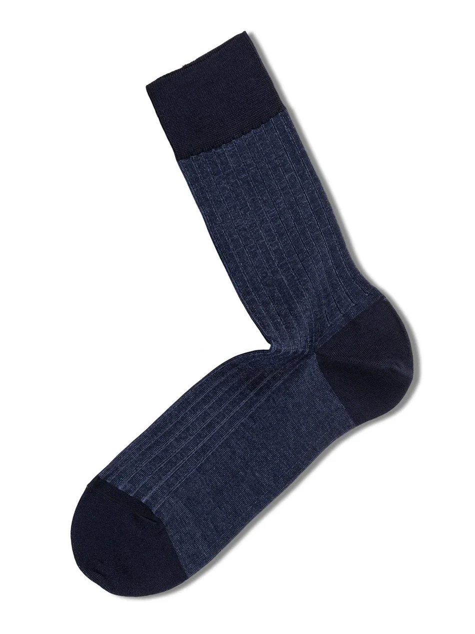 Rib sokker - dark blue/blue - Image 3