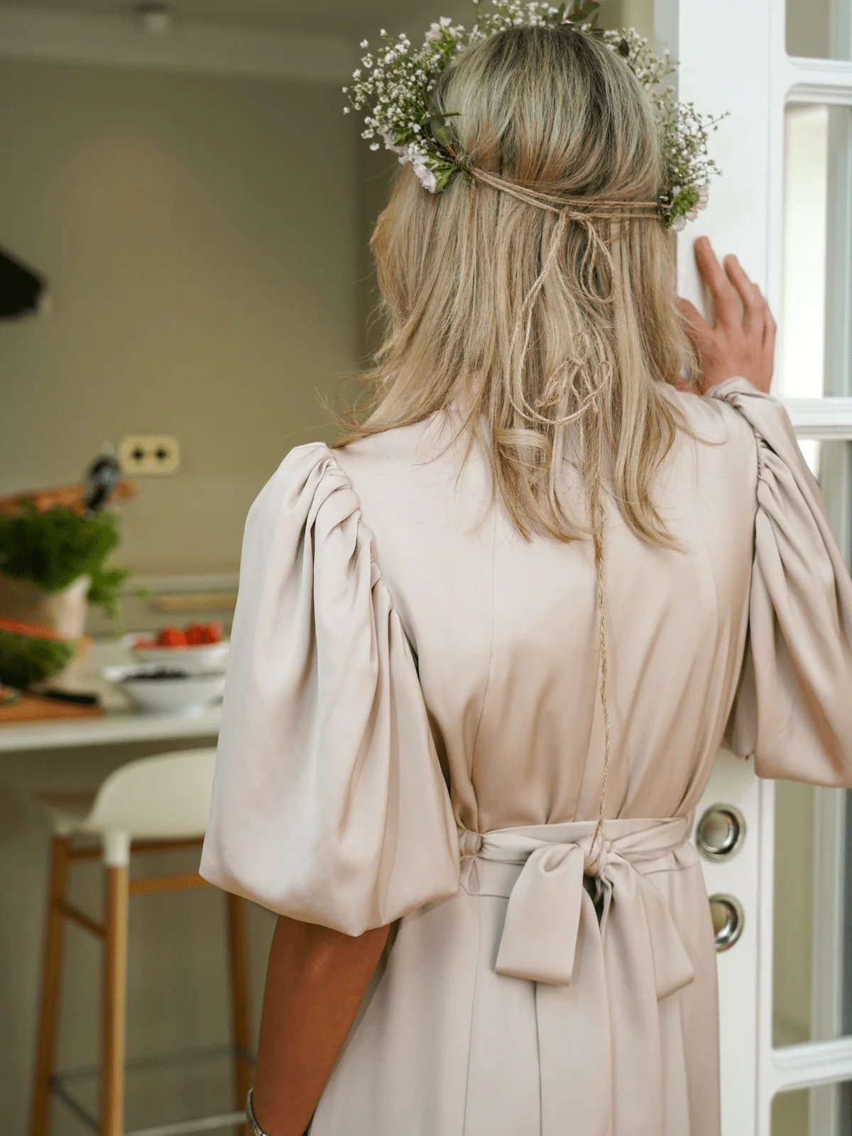Holly kjole long - champagne - Image 4