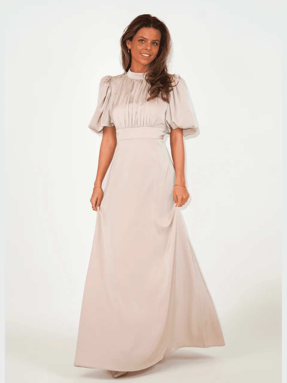 Holly kjole long - champagne - Image 7