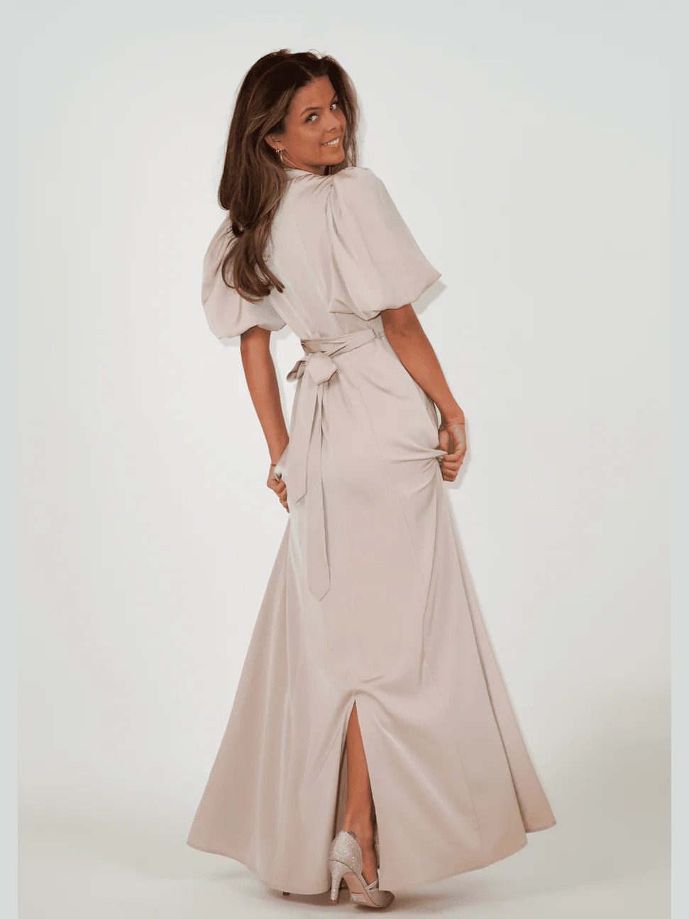 Holly kjole long - champagne - Image 8