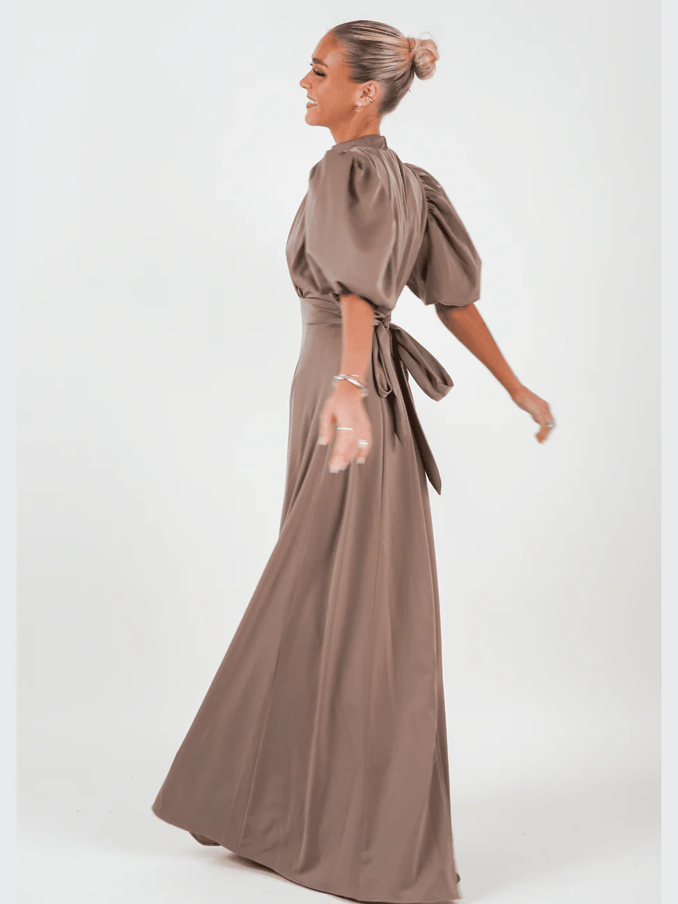 Holly kjole long - taupe - Image 7