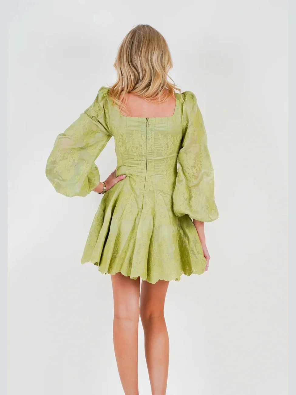 Sophie lace kjole - kelly green - Image 3
