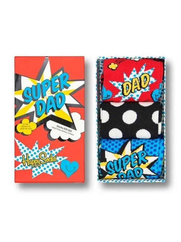 3 pack super dad socks gavesett - multi