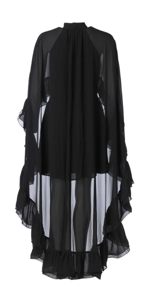 Helena long cape kjole - black - Image 2