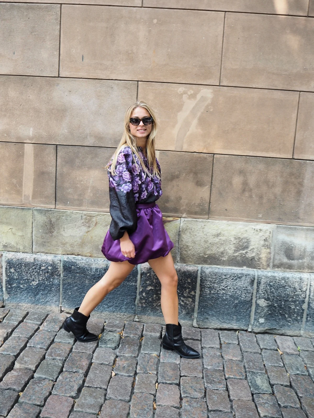Joy bluse - purple flower print - Image 6