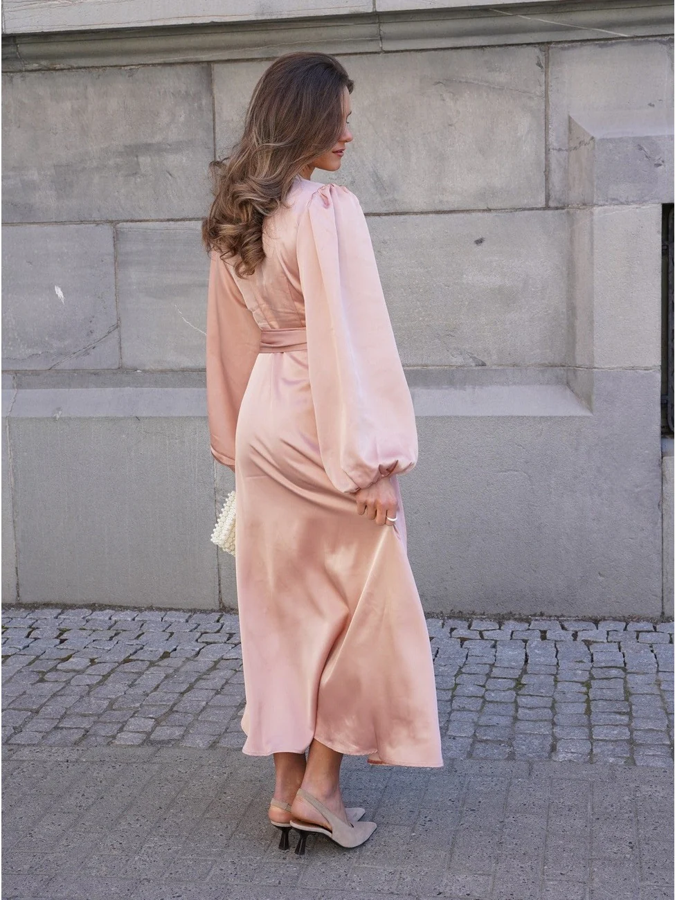 Locki satin maxi kjole - old rose - Image 10