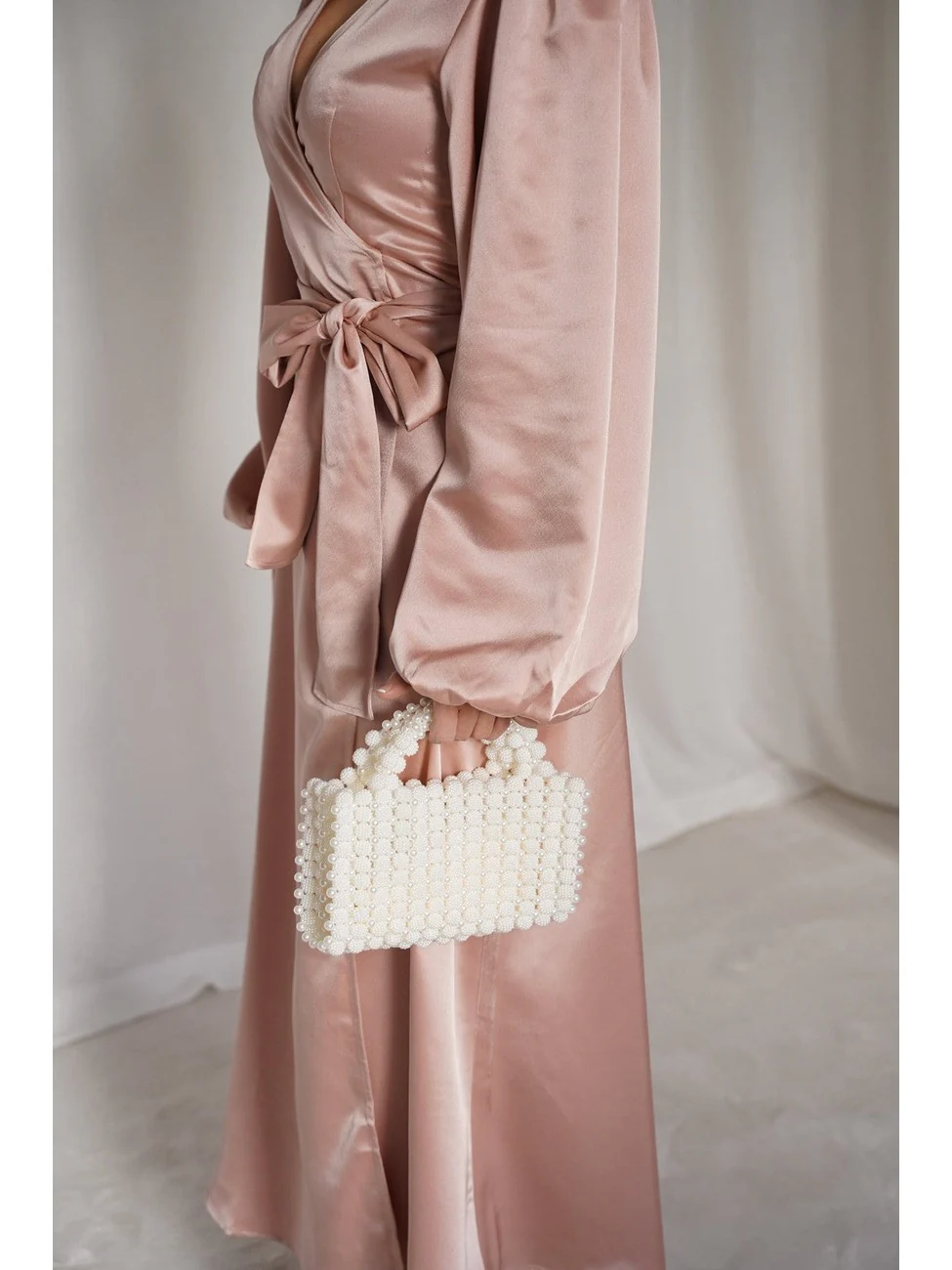 Locki satin maxi kjole - old rose - Image 13